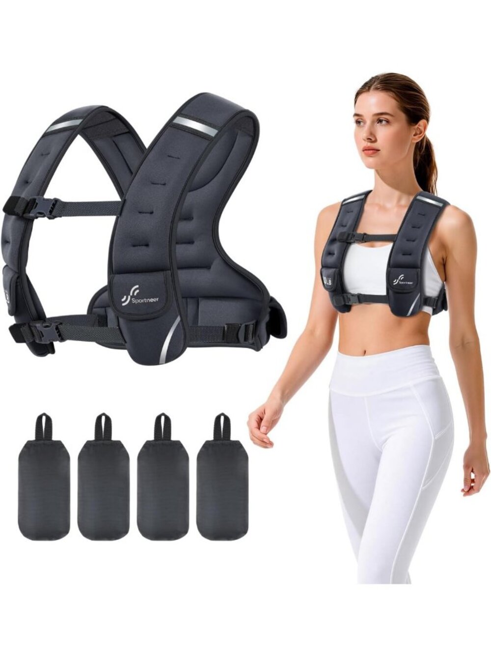 Adjustable Weighted Vest for Women 6-18lbs | Comfort Fit for Fitness Training